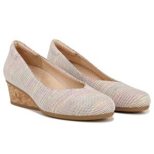 Dr. Scholl's Woven Multicolor Women's Be Ready Cork Wedge Comfort Pumps ~ 6M